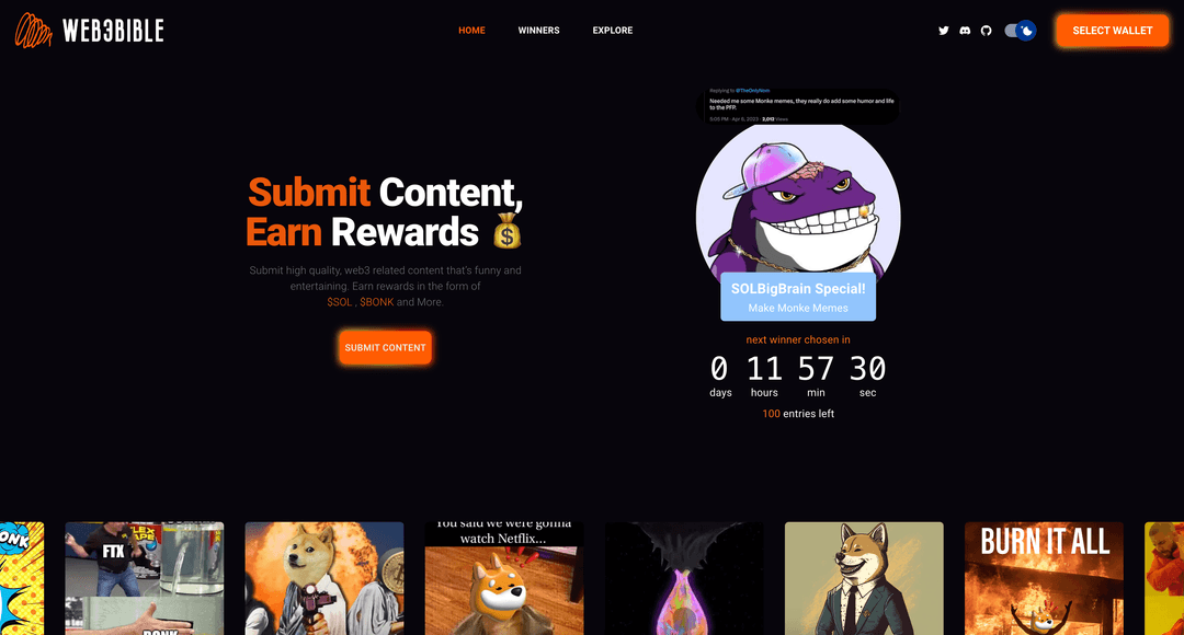 web3bible - content submission platform